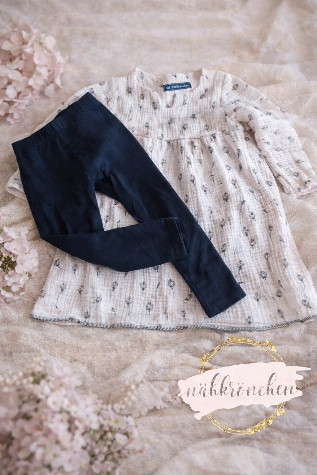 Musselin Bluse „Rose“ – Gr. 74–140