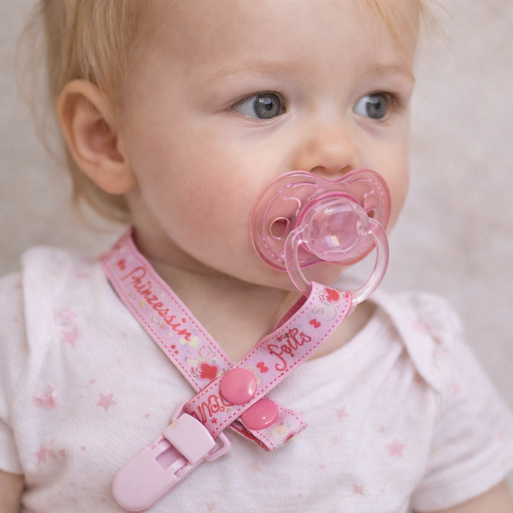 Schnullerkette „Prinzessin“ – Handmade